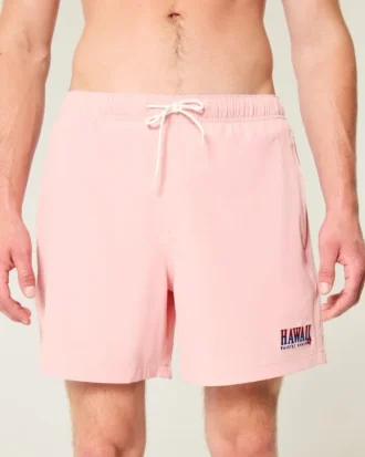 Bañador volley con estampado Hawaii hasta la mitad del muslo