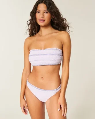 Braguita de bikini con cintura fruncida y corte alto