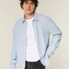 Camisa con botones de mezcla de lino