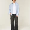 Camisa con botones de mezcla de lino