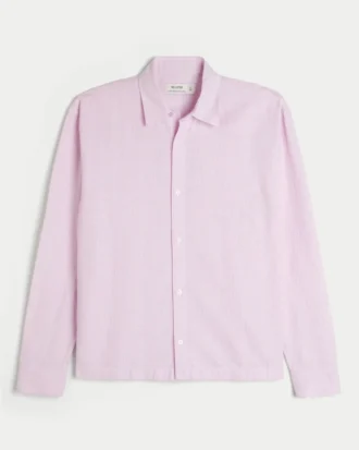 Camisa con botones de mezcla de lino