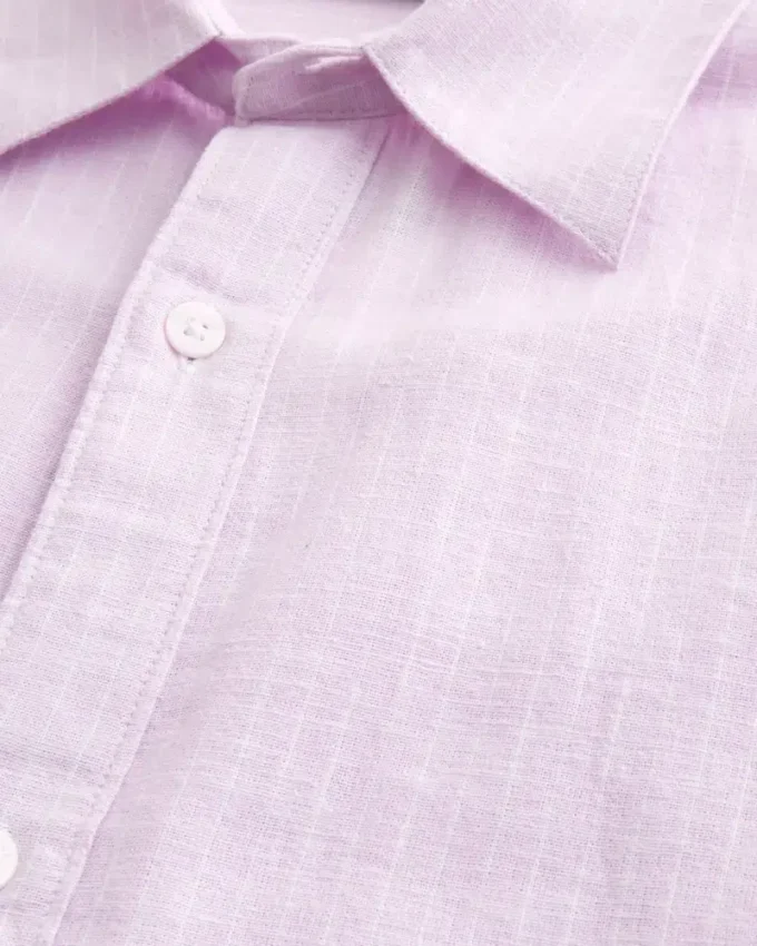 Camisa con botones de mezcla de lino