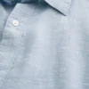 Camisa con botones de mezcla de lino