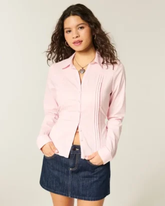 Camisa con encaje y botones