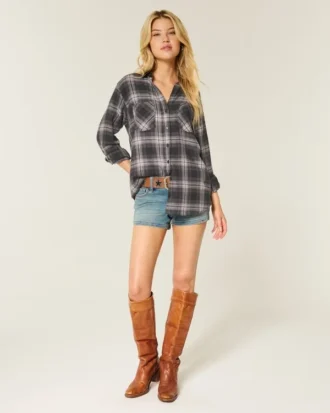 Camisa de franela oversize