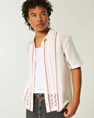 Camisa de manga corta con estilo de croché