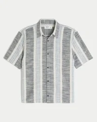 Camisa de manga corta con rayas texturizadas