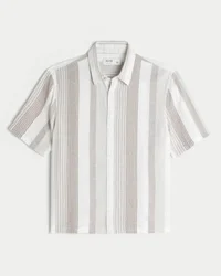 Camisa de manga corta con rayas texturizadas