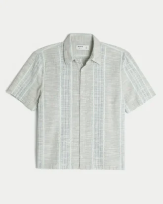 Camisa de manga corta con rayas texturizadas