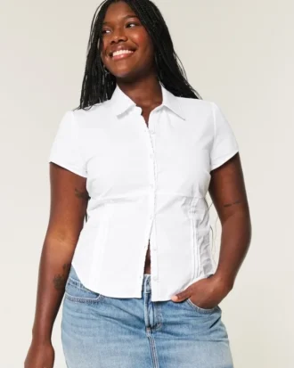 Camisa de manga corta de popelín