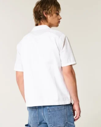 Camisa de manga corta de seersucker