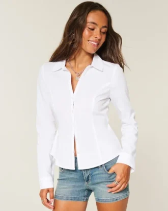 Camisa de popelín con botones