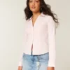Camisa elástica de popelín con botones
