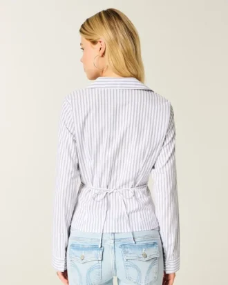 Camisa elástica de popelín con botones