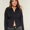 Camisa elástica de popelín estilo esmoquin