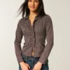Camisa elástica de popelín estilo esmoquin