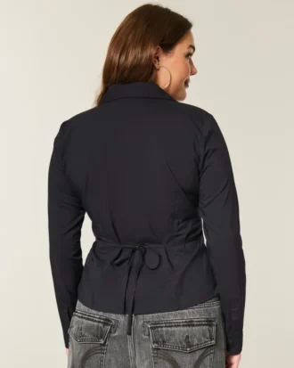 Camisa elástica de popelín estilo esmoquin