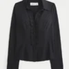 Camisa elástica de popelín estilo esmoquin
