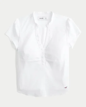 Camisa Henley de manga corta y cuello en V