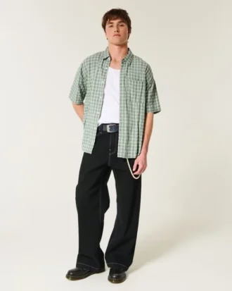 Camisa holgada de manga corta