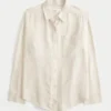 Camisa oversize de mezcla de lino