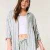 Camisa oversize de mezcla de lino