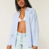 Camisa oversize de mezcla de lino