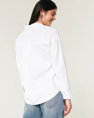 Camisa oversize de mezcla de lino
