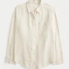 Camisa oversize de mezcla de lino