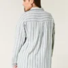Camisa oversize de mezcla de lino