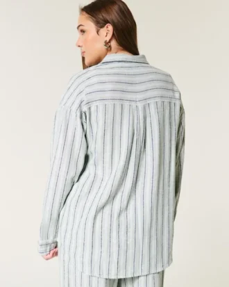 Camisa oversize de mezcla de lino