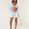 Camisa oversize de mezcla de lino