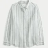 Camisa oversize de mezcla de lino