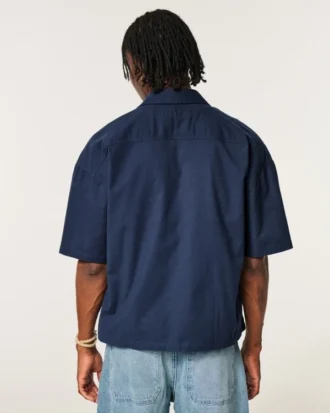Camisa Oxford de manga corta superboxy
