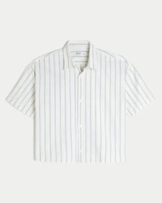 Camisa Oxford de manga corta superboxy