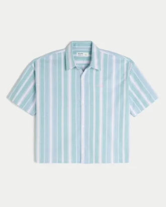 Camisa Oxford de manga corta superboxy