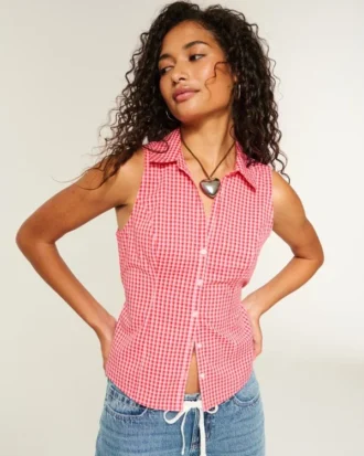 Camisa sin mangas con botones
