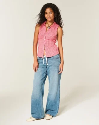 Camisa sin mangas con botones
