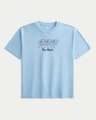 Camiseta con estampado cuadrado de la Universidad de Carolina del Norte en Chapel Hill Tar Heels