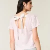Camiseta con estampado floral y lazo fácil de atar