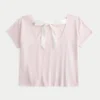 Camiseta con estampado floral y lazo fácil de atar