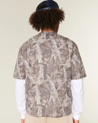 Camiseta corta y holgada de camuflaje grueso