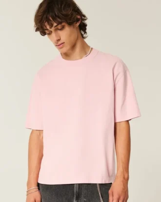 Camiseta corta y holgada de tejido grueso lavado