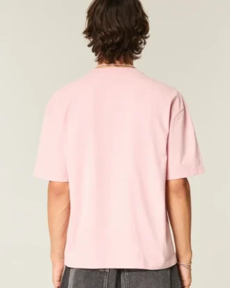 Camiseta corta y holgada de tejido grueso lavado