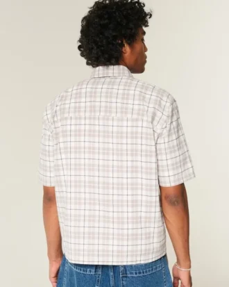 Camiseta cuadrada de manga corta con estampado de setas