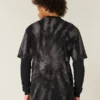 Camiseta de algodón grueso con cuello redondo y estampado tie-dye