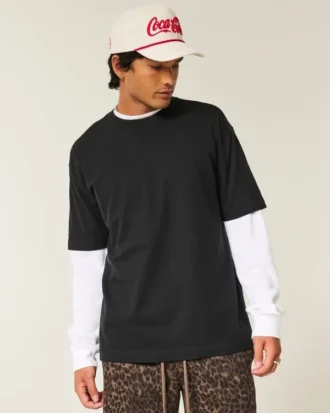 Camiseta de algodón grueso y corte cuadrado