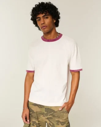 Camiseta de algodón grueso y corte cuadrado
