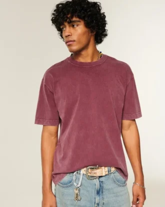 Camiseta de algodón grueso y corte cuadrado