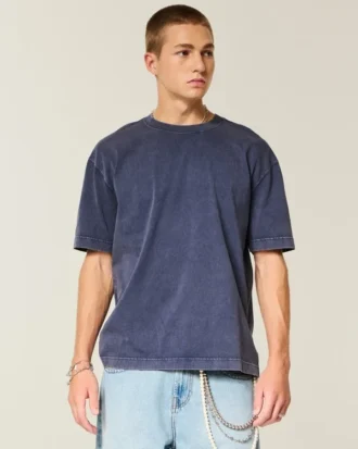 Camiseta de algodón grueso y corte cuadrado